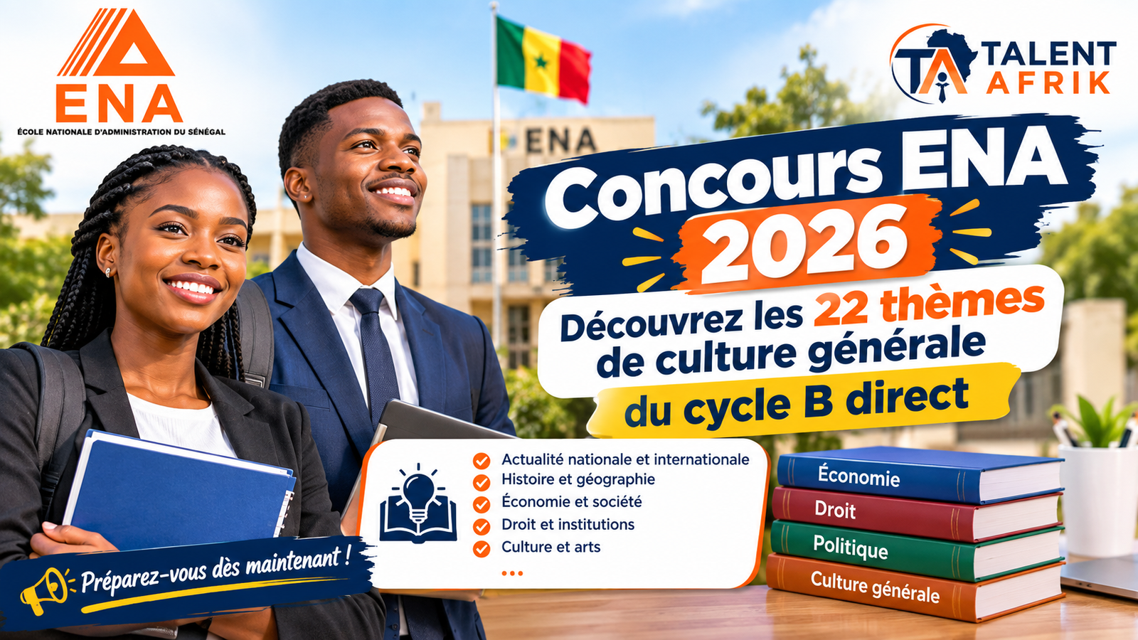 Concours ENA 2026 : découvrez les 22 thèmes de culture générale du cycle B direct
